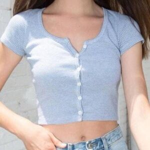 Brandy Melville gray/white striped shirt